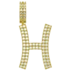 0.456 CT Round Lab Grown Diamond Gold Initial Pendant