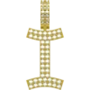 0.432 CT Round Lab Grown Diamond Gold Alphabet Pendant