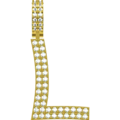 0.4 CT Round Lab Grown Diamond Gold Letter Pendant