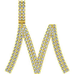 0.643 CT Round Lab Grown Diamond Gold Diamond Initial Pendant