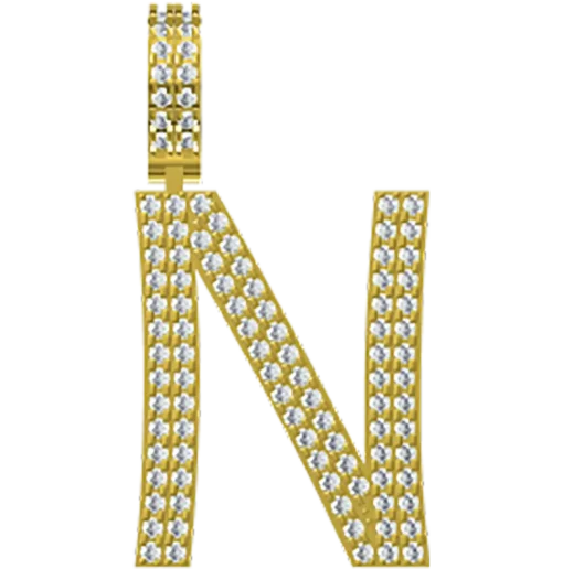 0.525 CT Round Lab Grown Diamond Gold Diamond Letter Pendant