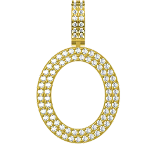 0.5 CT Round Lab Grown Diamond Gold Initial Pendant