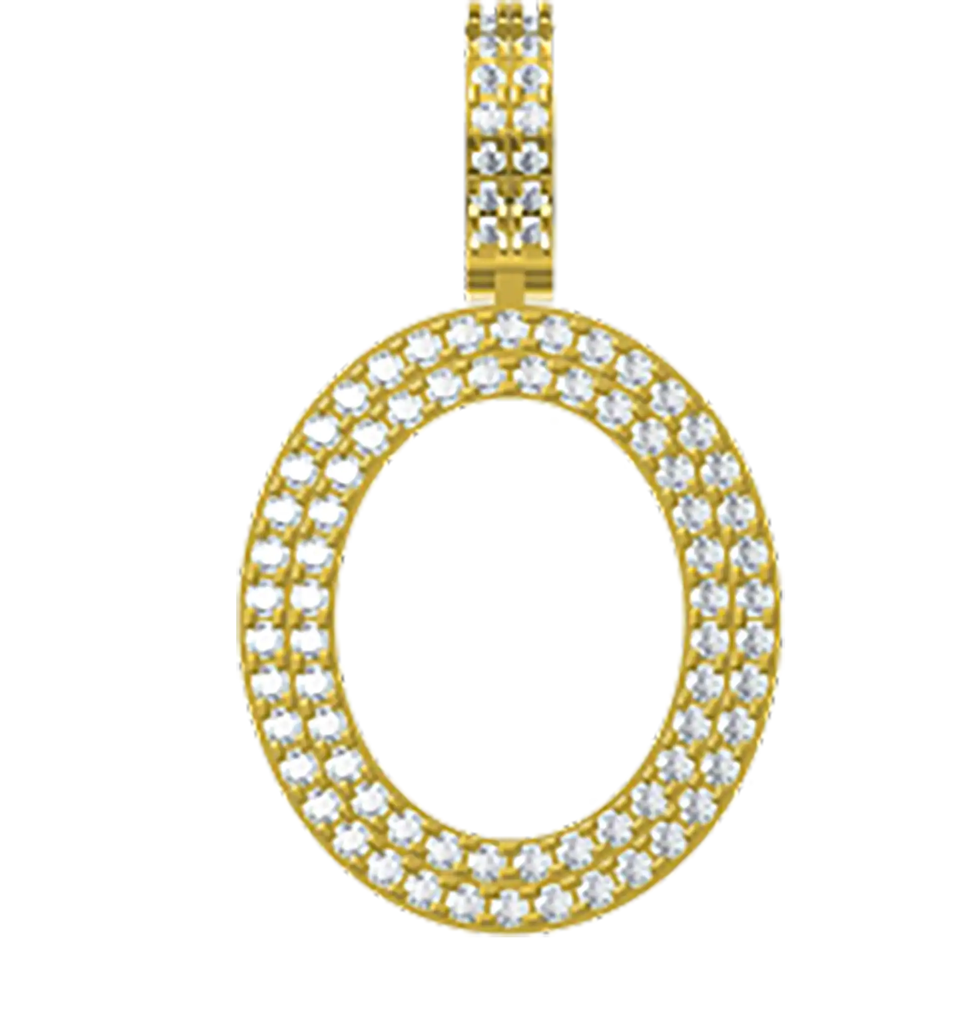 0.5 CT Round Lab Grown Diamond Gold Initial Pendant