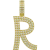 0.509 CT Round Lab Grown Diamond Gold Letter Pendant Necklace