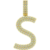 0.458 CT Round Lab Grown Diamond Gold Letter Pendant