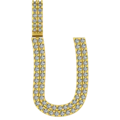0.446 CT Round Lab Grown Diamond Gold Diamond Letter Pendant