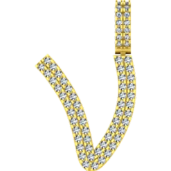 0.492 CT Round Lab Grown Diamond Gold Initial Pendant