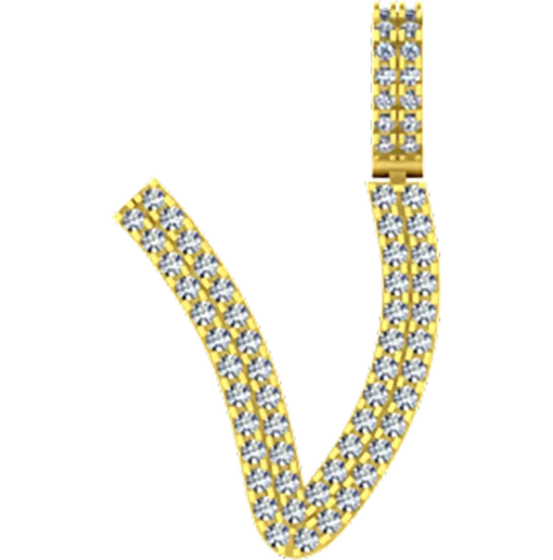 0.492 CT Round Lab Grown Diamond Gold Initial Pendant