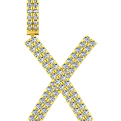 0.49 CT Round Lab Grown Diamond Gold Letter Pendant Necklace