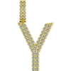 0.42 CT Round Lab Grown Diamond Gold Letter Pendant