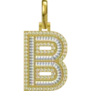 0.674 CT Round Lab Grown Diamond Gold Diamond Letter Pendant