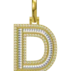 0.682 CT Round Lab Grown Diamond Gold Alphabet Pendant