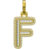 0.435 CT Round Lab Grown Diamond Gold Letter Pendant Necklace