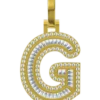 0.56 CT Round Lab Grown Diamond Gold Letter Pendant