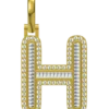 0.537 CT Round Lab Grown Diamond Gold Diamond Initial Pendant