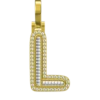 0.357 CT Round Lab Grown Diamond Gold Initial Pendant Necklace