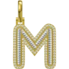 0.67 CT Round Lab Grown Diamond Gold Letter Pendant Necklace
