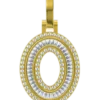 0.575 CT Round Lab Grown Diamond Gold Diamond Initial Pendant