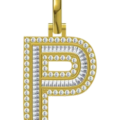 0.575 CT Round Lab Grown Diamond Gold Initial Pendant