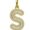 0.533 CT Round Lab Grown Diamond Gold Letter Pendant Necklace
