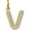 0.516 CT Round Lab Grown Diamond Gold Diamond Letter Pendant