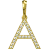 0.184 CT Round Lab Grown Diamond Gold Initial Pendant