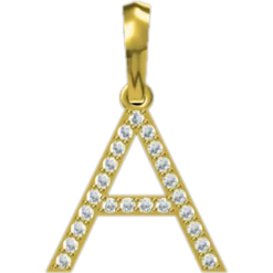 0.184 CT Round Lab Grown Diamond Gold Initial Pendant