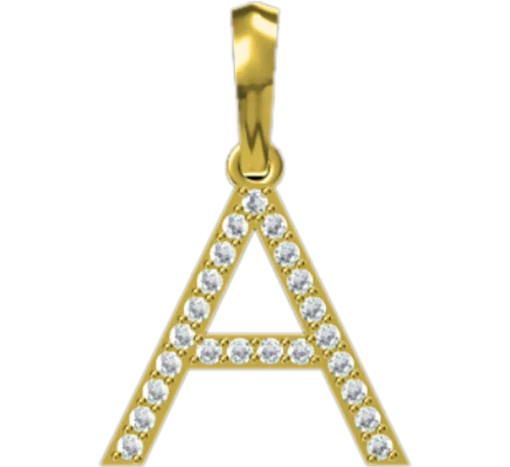 0.184 CT Round Lab Grown Diamond Gold Initial Pendant