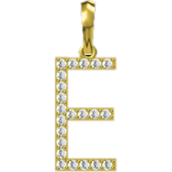 0.176 CT Round Lab Grown Diamond Gold Letter Pendant
