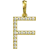 0.184 CT Round Lab Grown Diamond Gold Diamond Initial Pendant