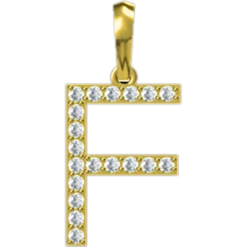 0.184 CT Round Lab Grown Diamond Gold Diamond Initial Pendant