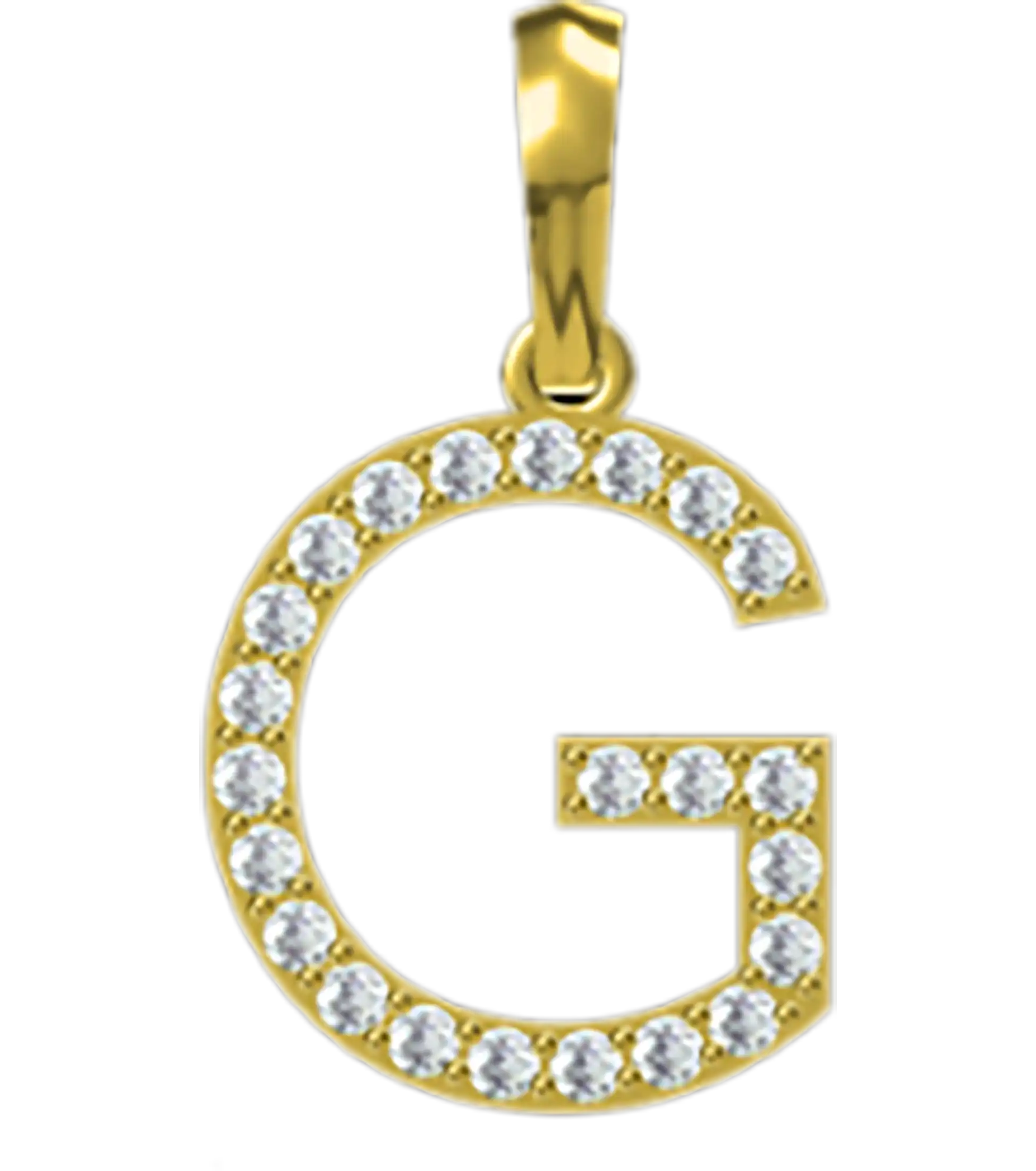 0.168 CT Round Lab Grown Diamond Gold Diamond Letter Pendant