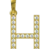 0.192 CT Round Lab Grown Diamond Gold Initial Pendant