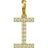 0.16 CT Round Lab Grown Diamond Gold Alphabet Pendant