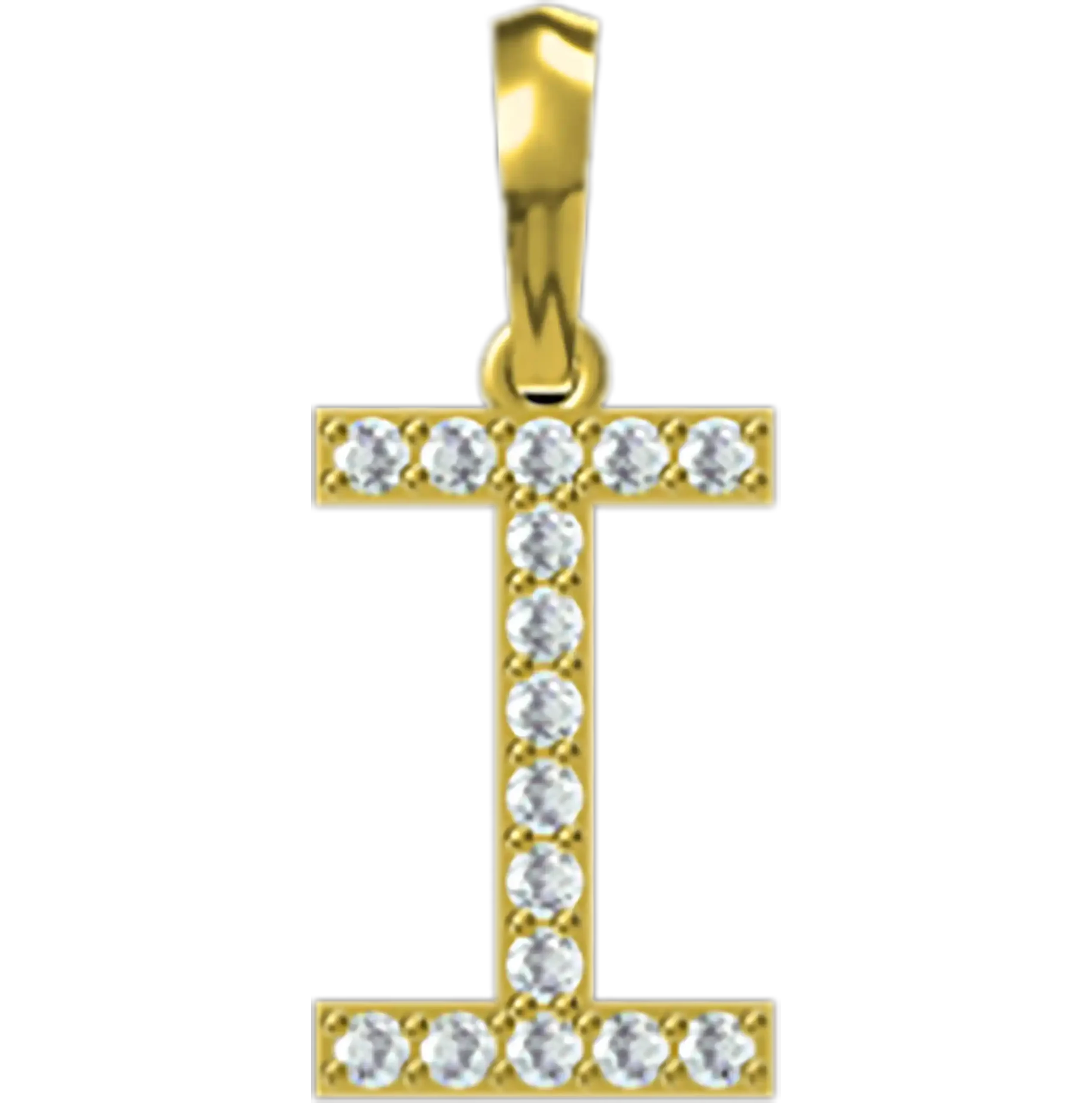 0.16 CT Round Lab Grown Diamond Gold Alphabet Pendant