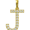 0.176 CT Round Lab Grown Diamond Gold Initial Pendant Necklace