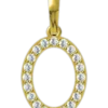 0.2 CT Round Lab Grown Diamond Gold Initial Pendant