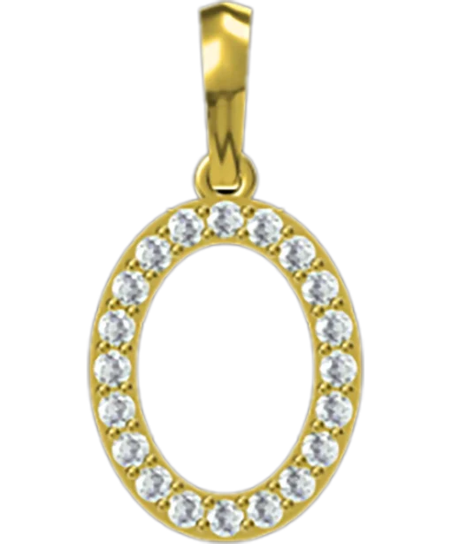 0.2 CT Round Lab Grown Diamond Gold Initial Pendant