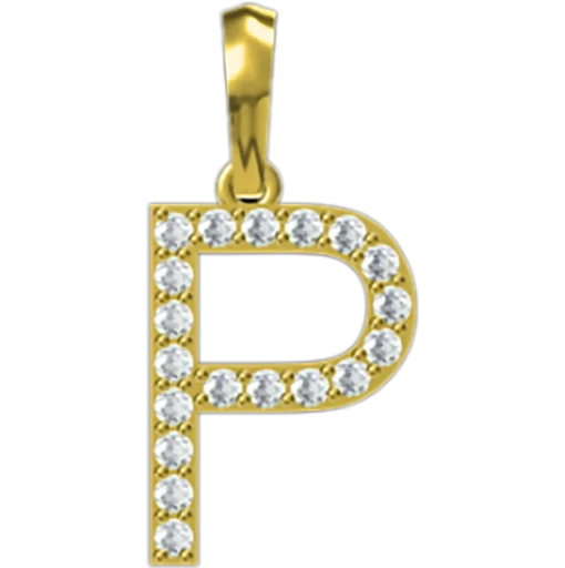 0.19 CT Round Lab Grown Diamond Gold Alphabet Pendant