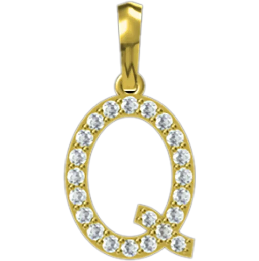 0.216 CT Round Lab Grown Diamond Gold Initial Pendant Necklace
