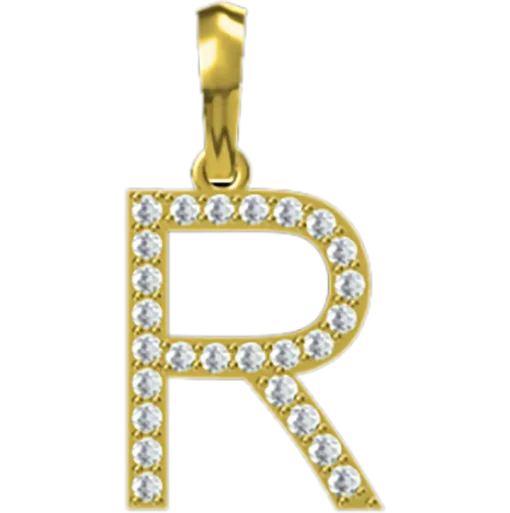 0.169 CT Round Lab Grown Diamond Gold Letter Pendant Necklace