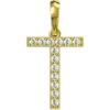 0.164 CT Round Lab Grown Diamond Gold Diamond Initial Pendant