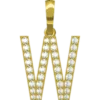 0.254 CT Round Lab Grown Diamond Gold Alphabet Pendant