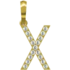 0.172 CT Round Lab Grown Diamond Gold Initial Pendant Necklace