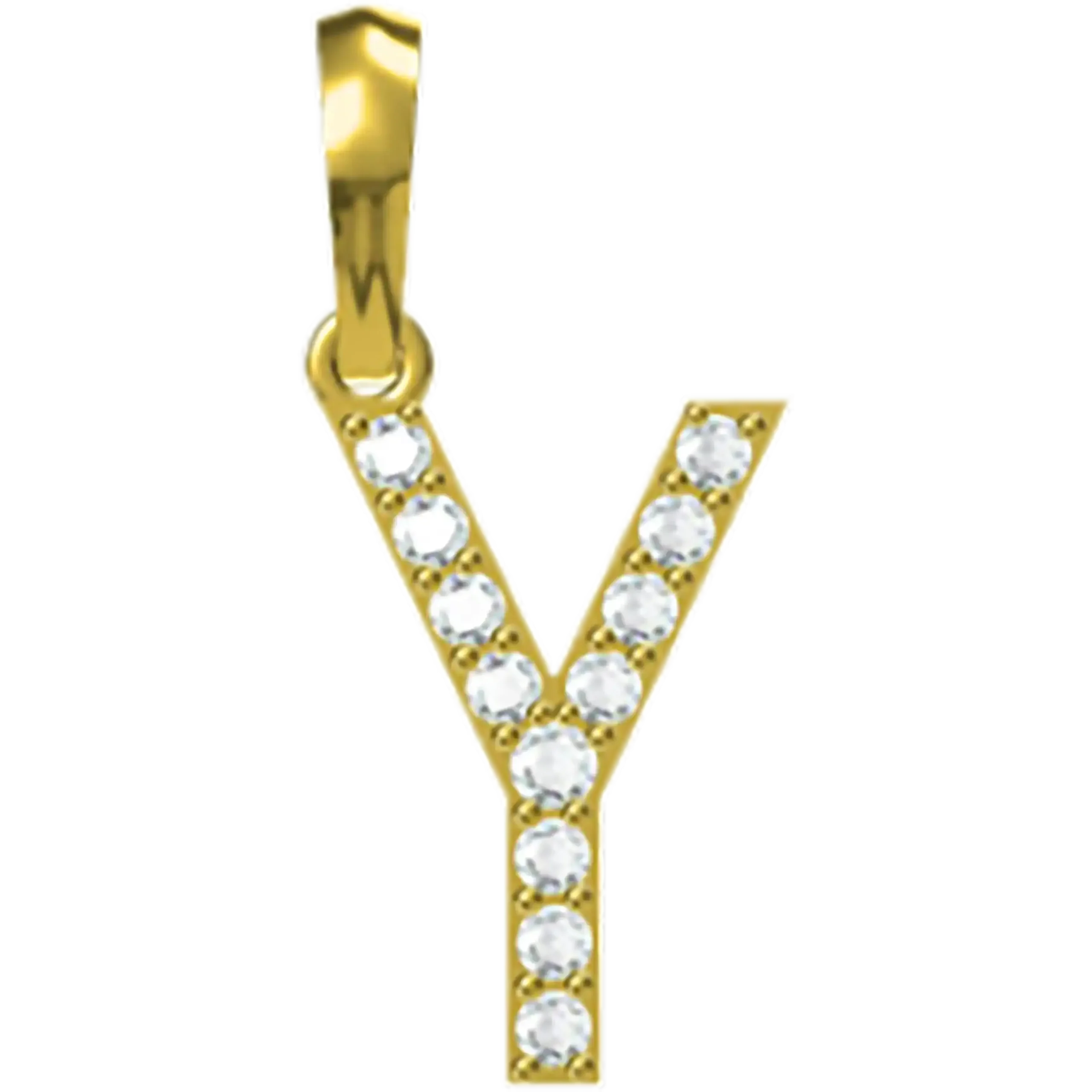 0.124 CT Round Lab Grown Diamond Gold Letter Pendant Necklace