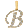 0.283 CT Round Lab Grown Diamond Gold Diamond Letter Pendant
