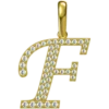 0.218 CT Round Lab Grown Diamond Gold Letter Pendant Necklace