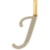 0.152 CT Round Lab Grown Diamond Gold Initial Pendant