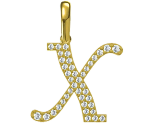0.208 CT Round Lab Grown Diamond Gold Initial Pendant