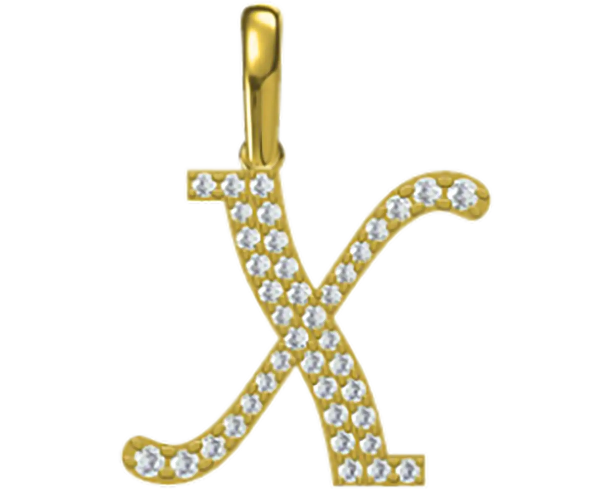 0.208 CT Round Lab Grown Diamond Gold Initial Pendant
